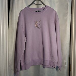 lavender Mew embroidered crewneck